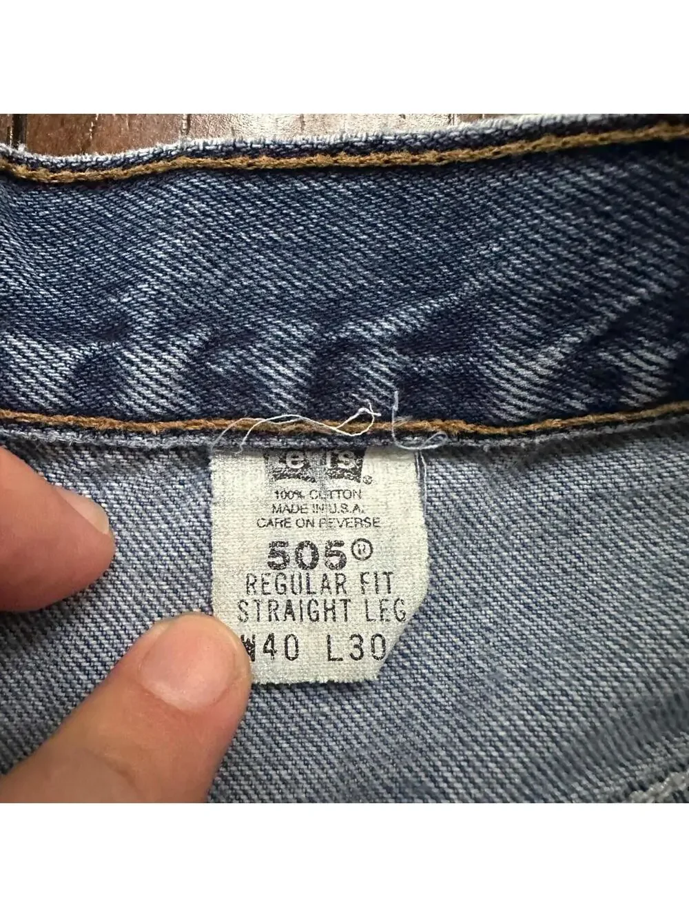 Levis 505 Vintage 90s Straight Leg XX USA Jeans 40x30 Med Wash Act 36x29